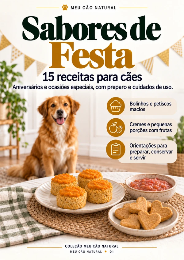 Capa real: Sabores de Festa — 15 receitas para cães