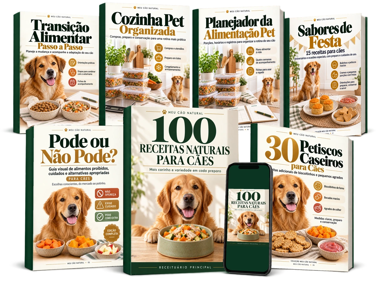 Os sete materiais do Kit Meu Cão Natural com suas capas reais